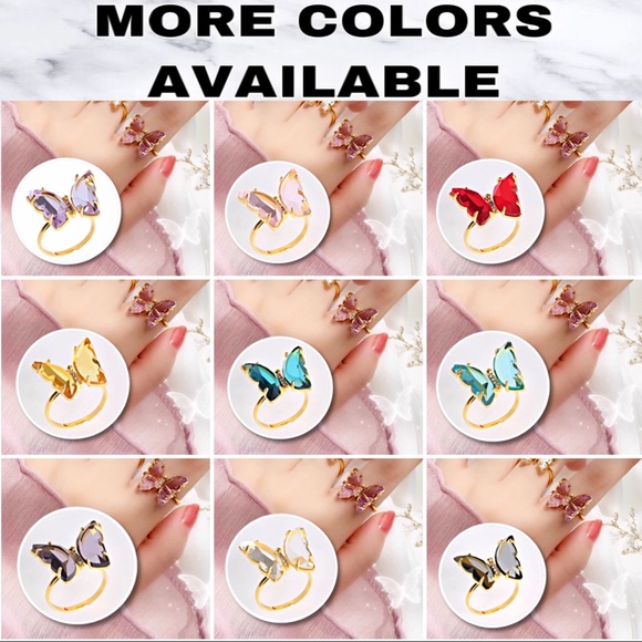 ⚜️[𝟯/$𝟭𝟴]⚜️Gray Butterfly Crystal Gold Ring NEW - Picture 8 of 10